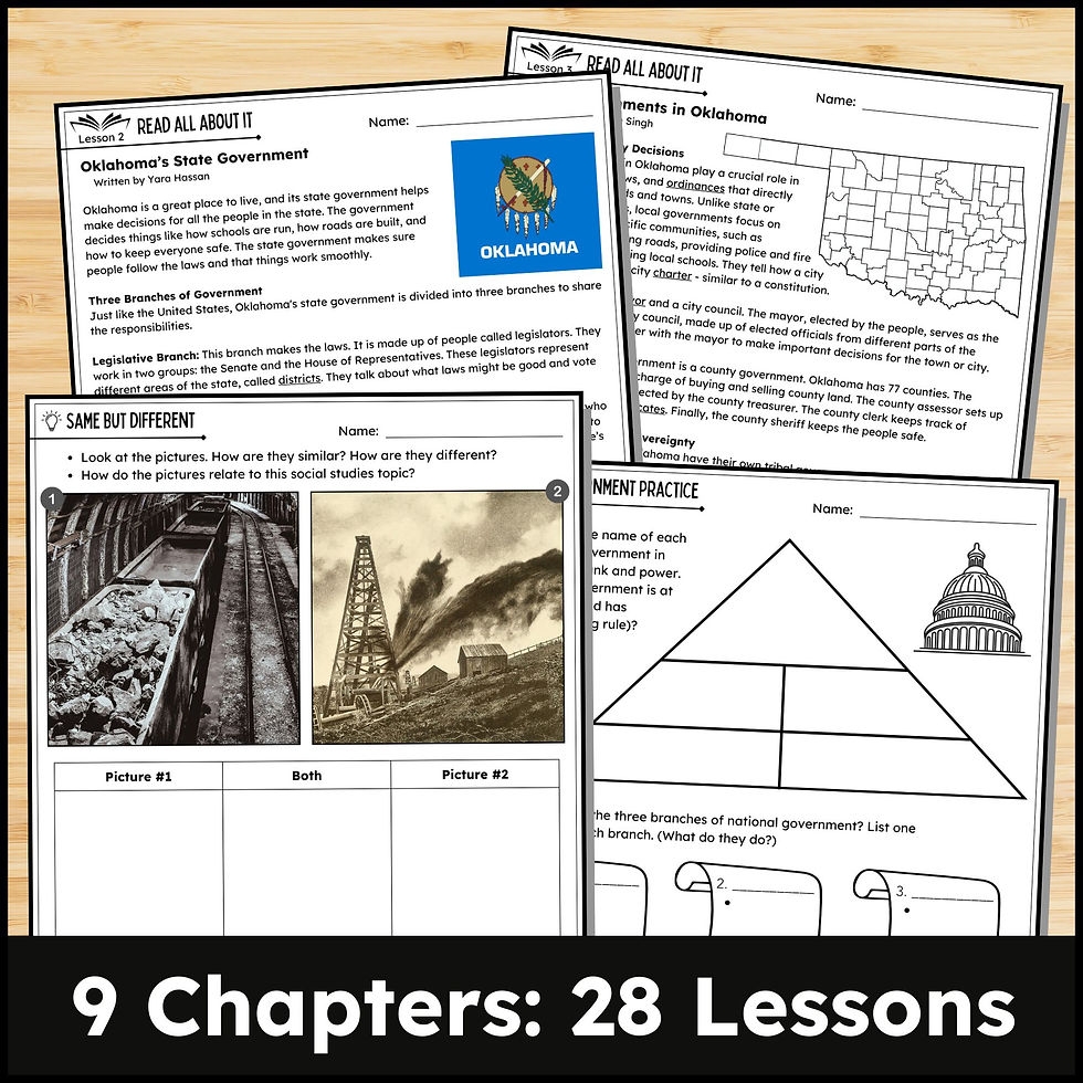 Free Printable Oklahoma History Worksheets