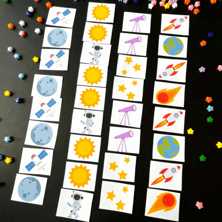 Outer Space Preschool Pattern U0026 Sort Activity FREE Printable Friends Art Lab