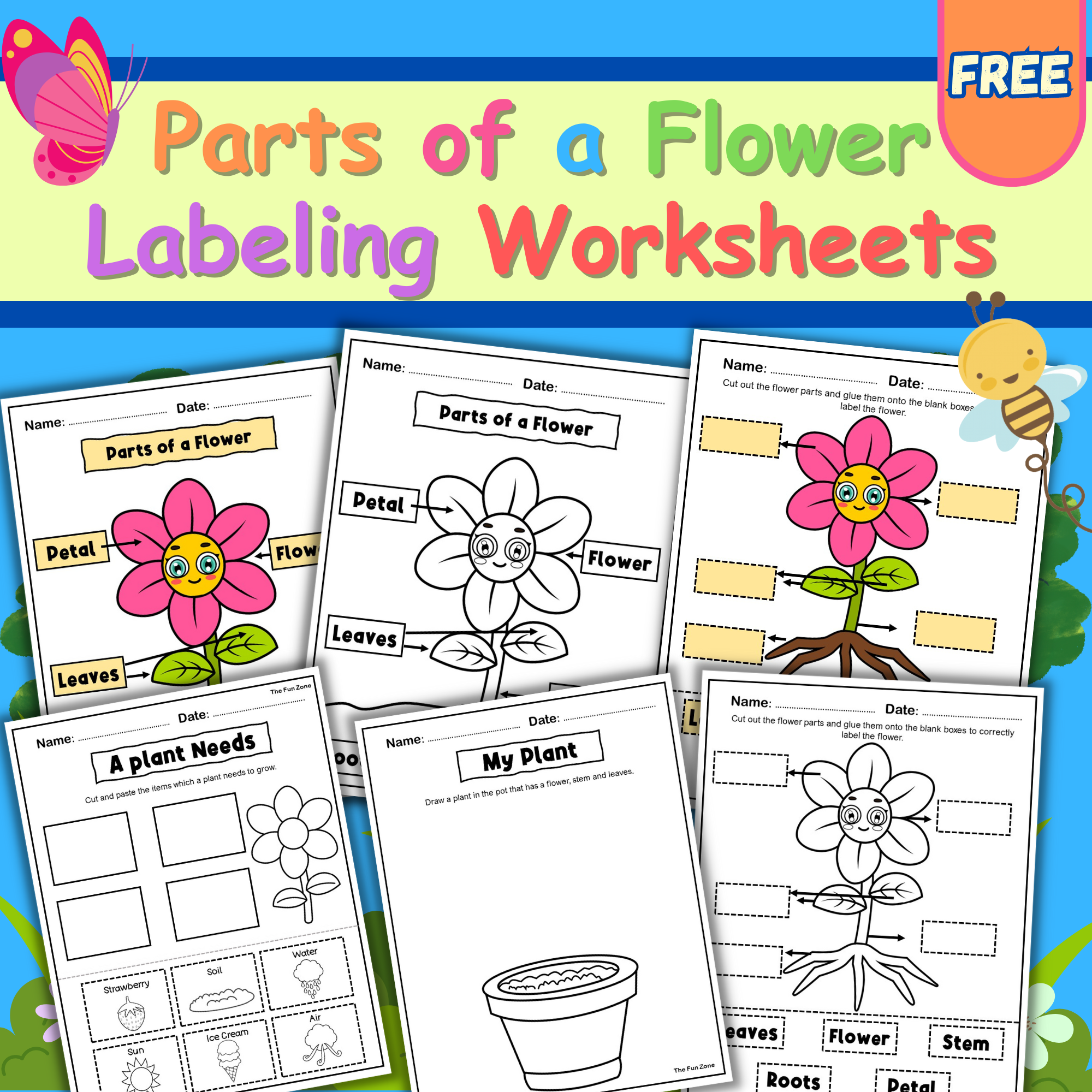 Parts Of A Flower Labeling Worksheets Cut And Paste Spring Activities Made By Teachers