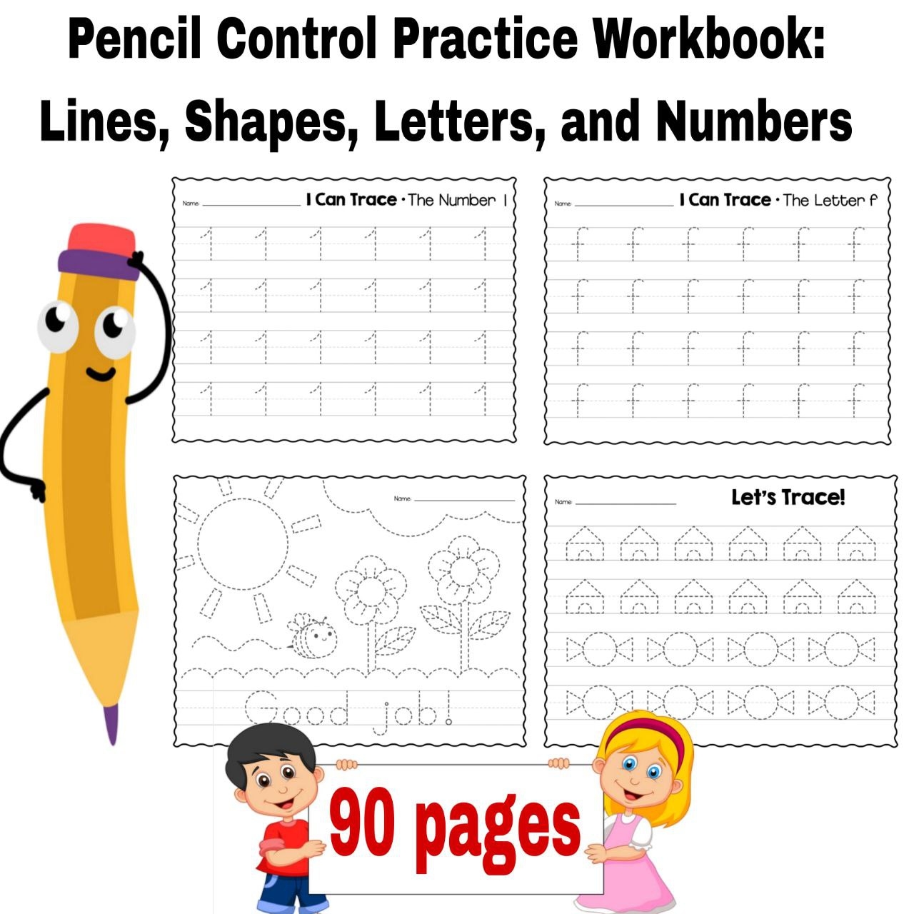 Pencil Control Practice Workbook Lines Shapes Letters And Numbers Made By Teachers Pencil Control Practice Workbook Lines Shapes Letters And Numbers Made By Teachers