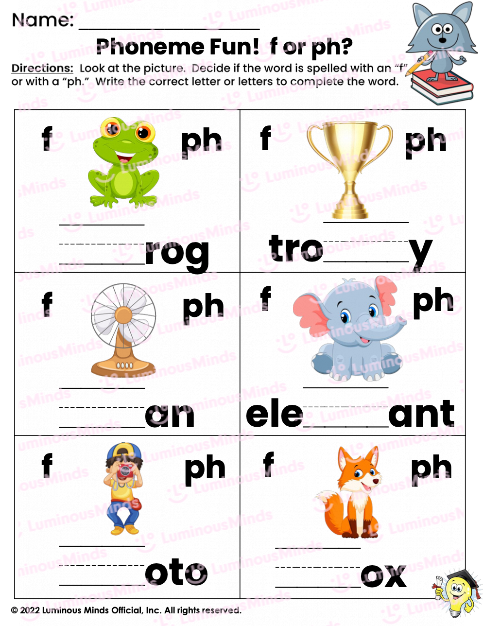 Phoneme Fun F Or Ph Worksheets Library