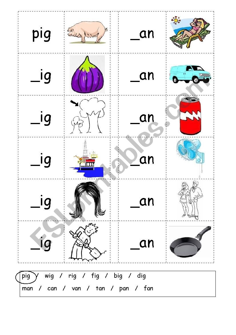 Three Letter Words Kindergarten Worksheets