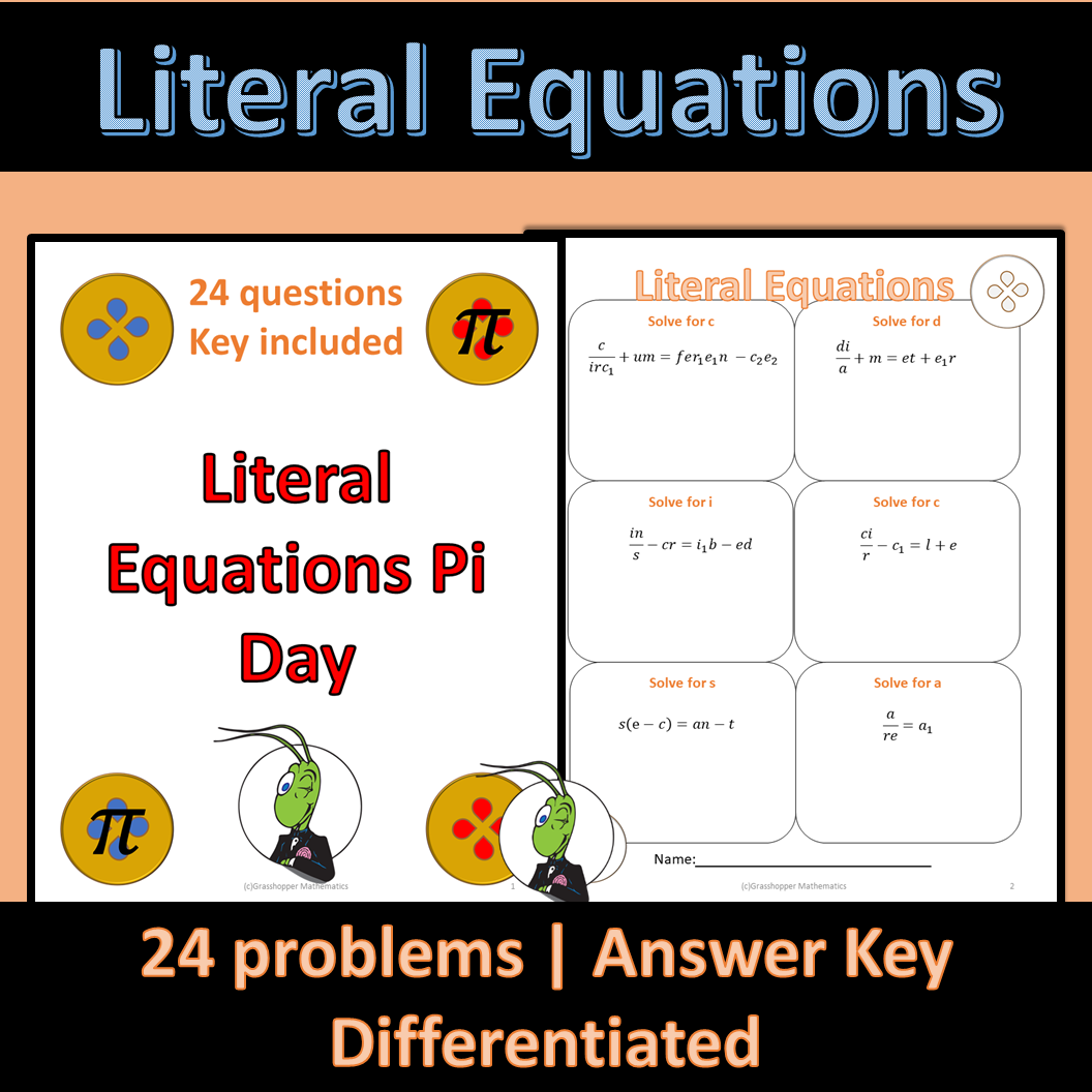 Pi Day Circles Literal Equations Made By Teachers
