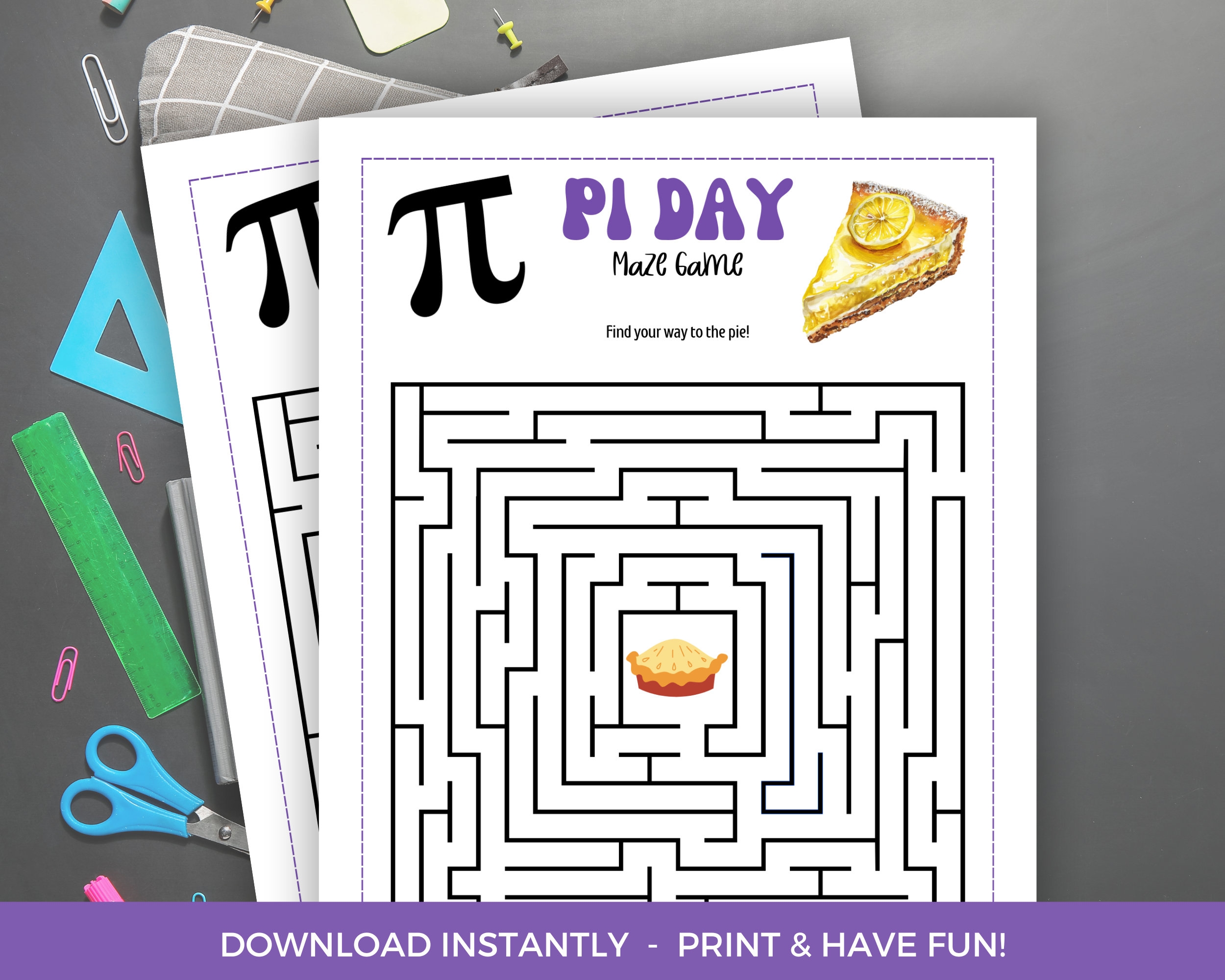 Pi Day Maze Game Printable Pi Day Maze Activity Pi Day Party Pi 