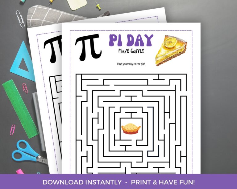 Pi Day Maze Game Printable Pi Day Maze Activity Pi Day Party Pi