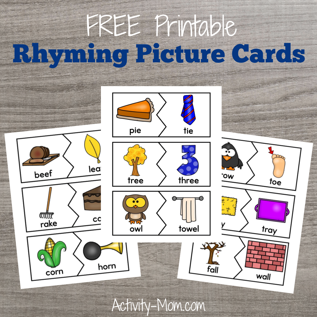 Free Printable Rhyming Worksheets Preschoolers