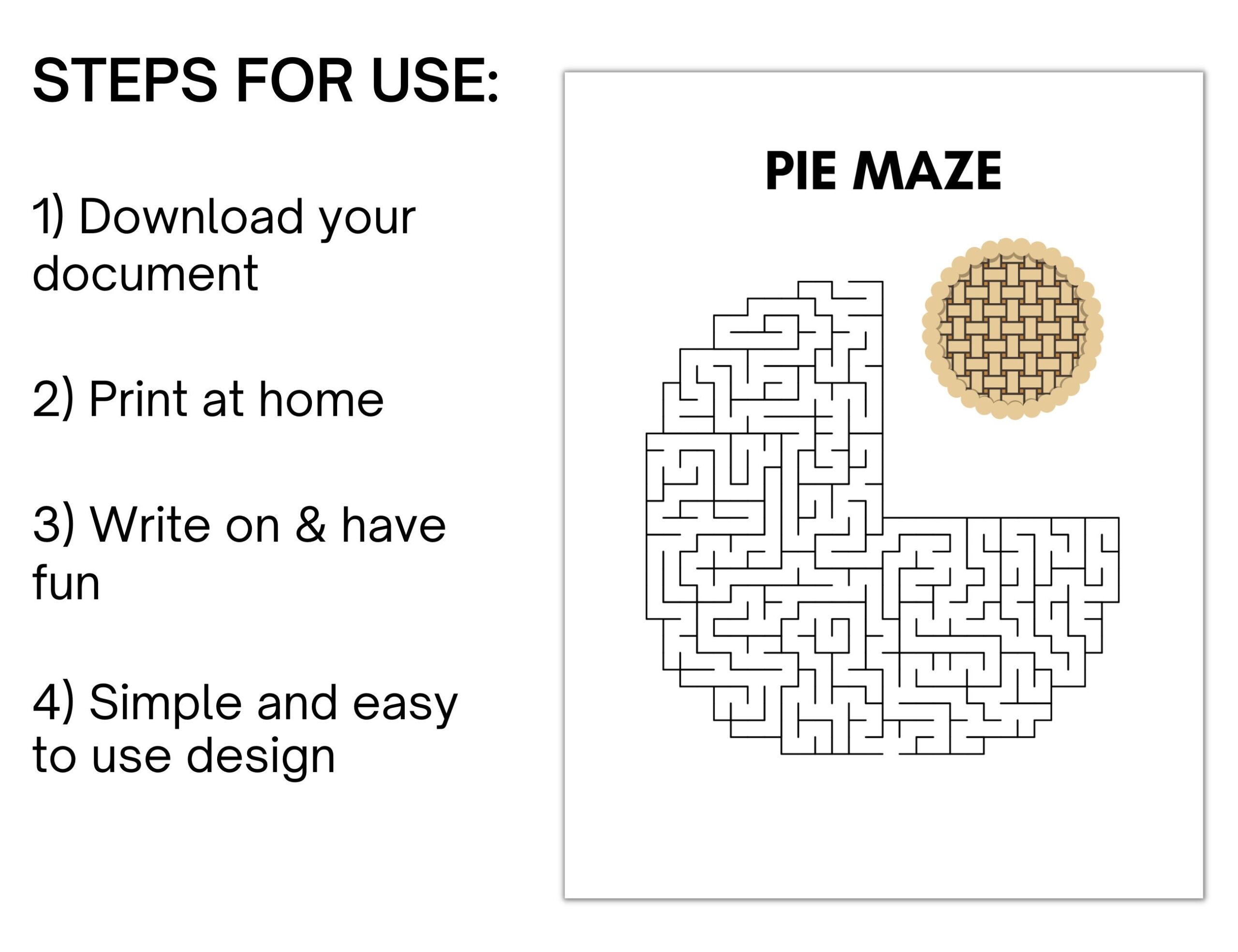 Pie Maze Printable Pi Day Maze And Games For Pi Day Party Etsy