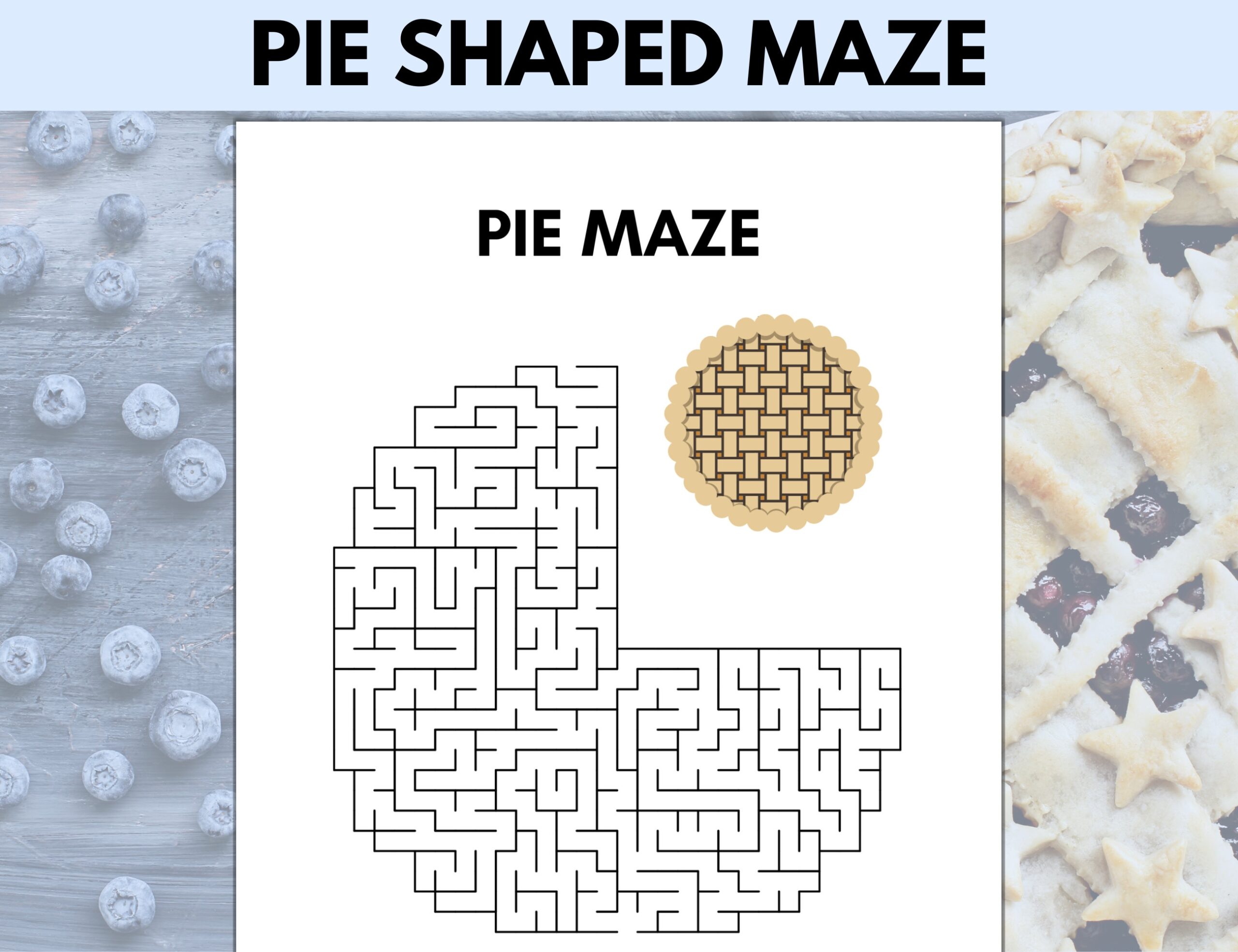 Pie Maze Printable Pi Day Maze And Games For Pi Day Party Etsy