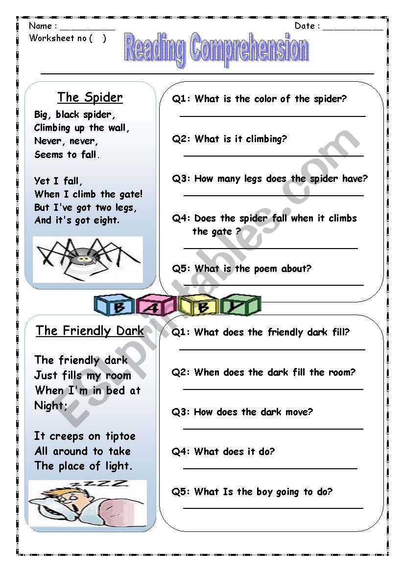 Poetry Reading Comprehension Worksheets Grade 2 Poetry Reading Comprehension Worksheets Grade 2