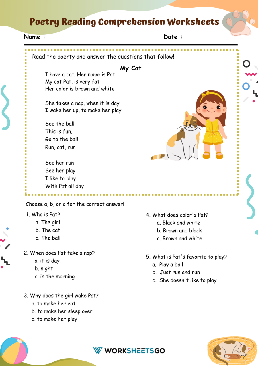 Poetry Reading Comprehension Worksheets WorksheetsGO