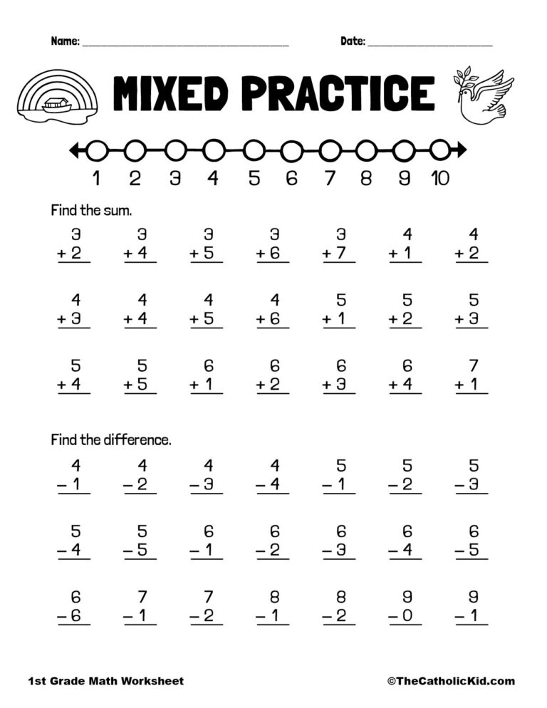 Practice Addition U0026 Subtraction 1st Grade Math Worksheet