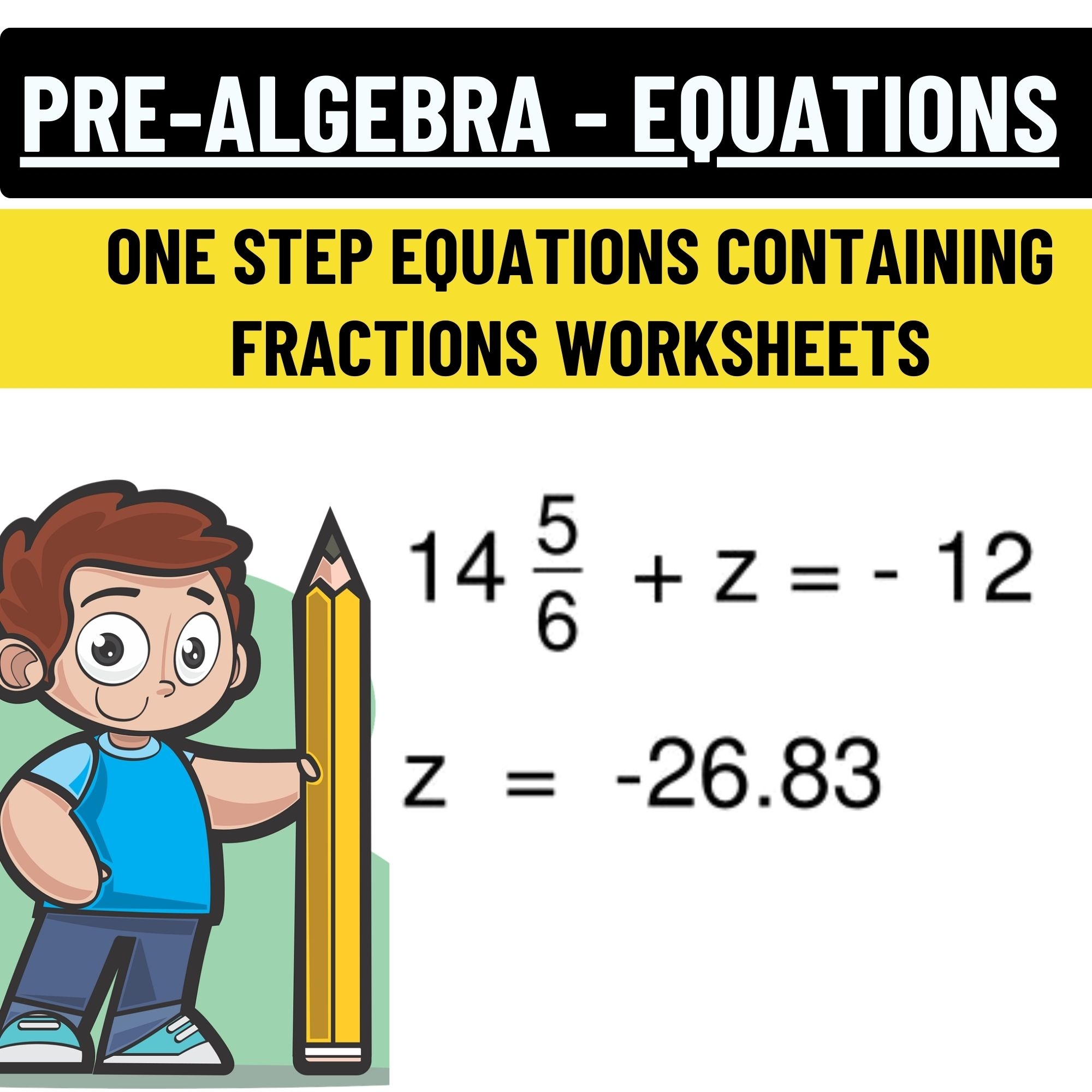 Printable Free Fraction Prealgebra Worksheets