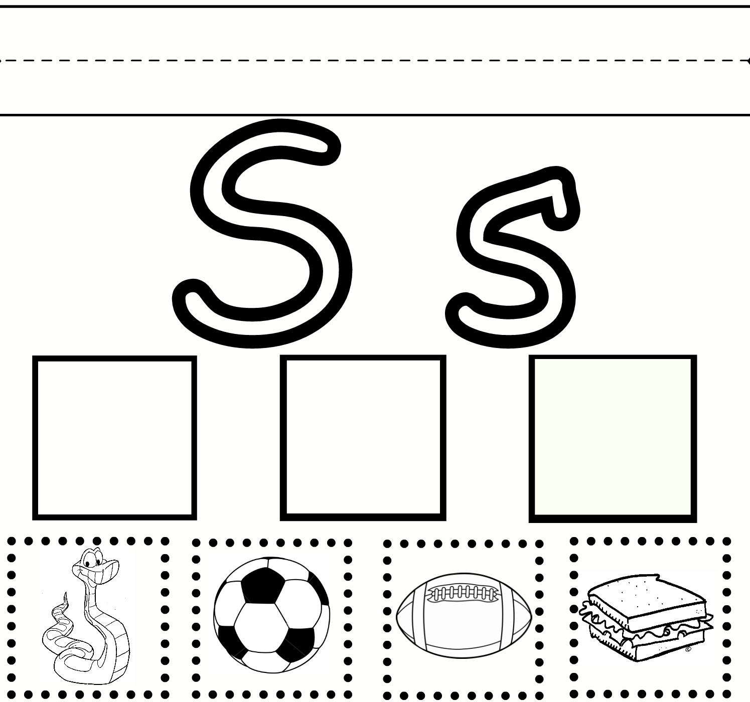 Preschool Learning Letter S Practice free Printable Worksheet 