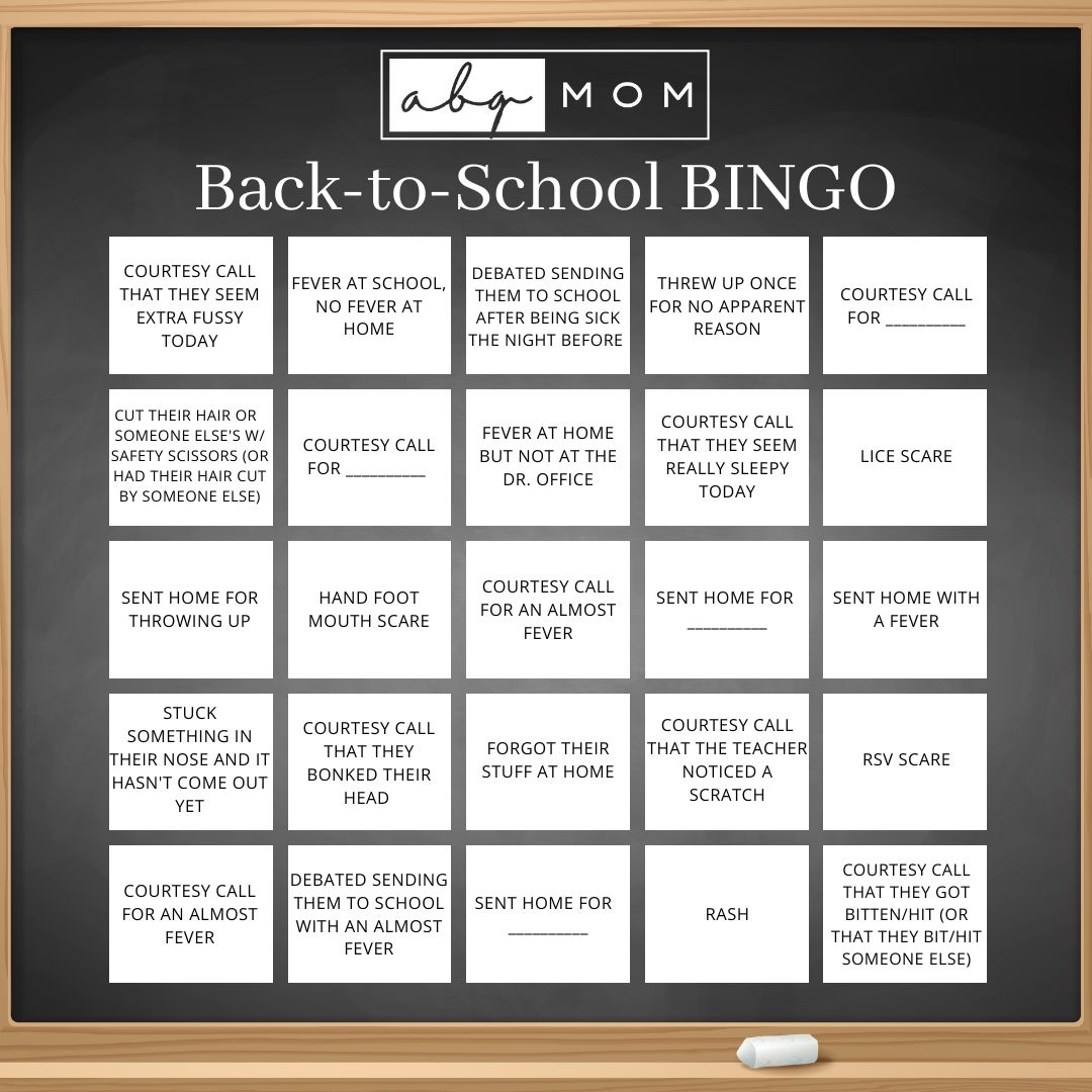 Preschool Parents Back to School BINGO Free Printable 