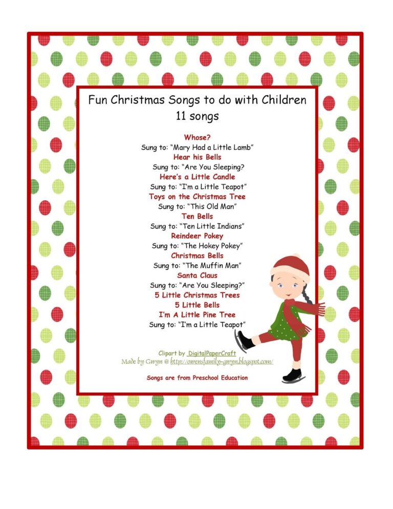Preschool Printables Christmas Preschool Christmas Songs Best Christmas Songs Preschool Christmas