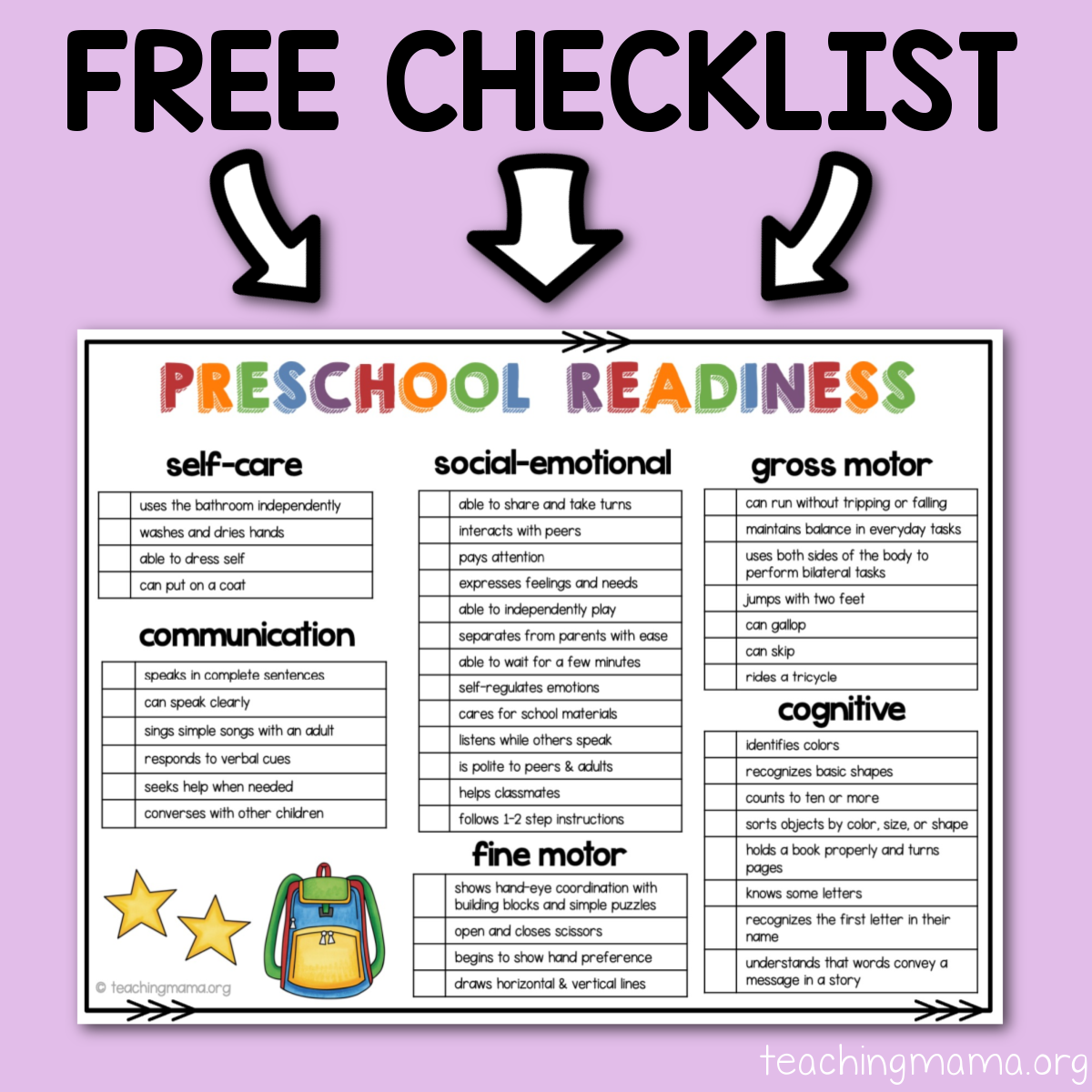 Preschool Readiness Checklist Teaching Mama Preschool Readiness Checklist Teaching Mama