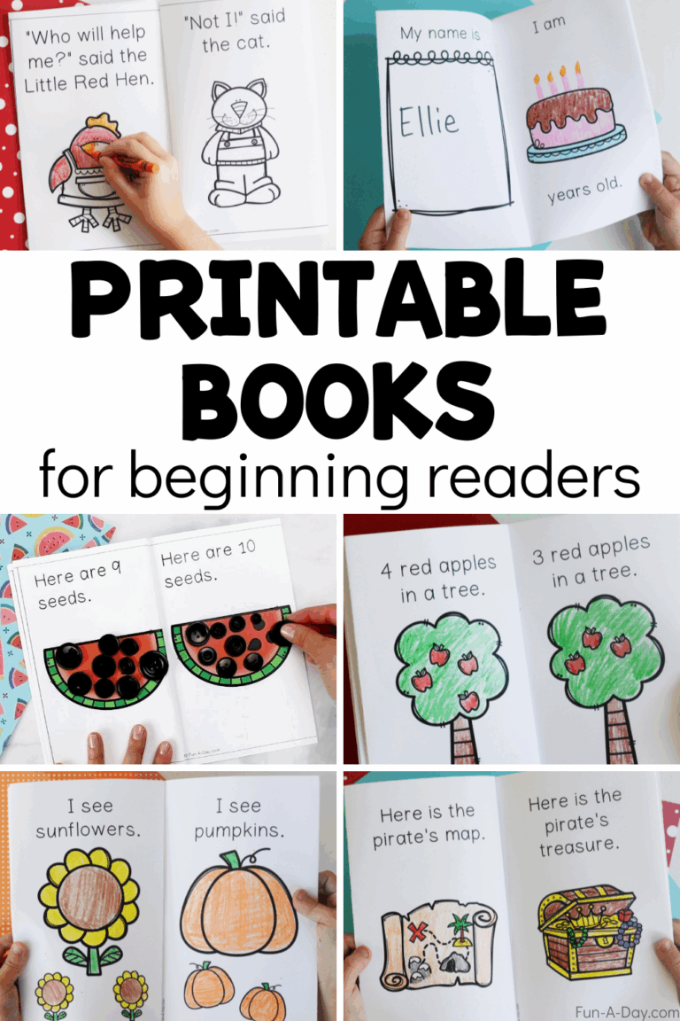Printable Books For Preschool And Kindergarten