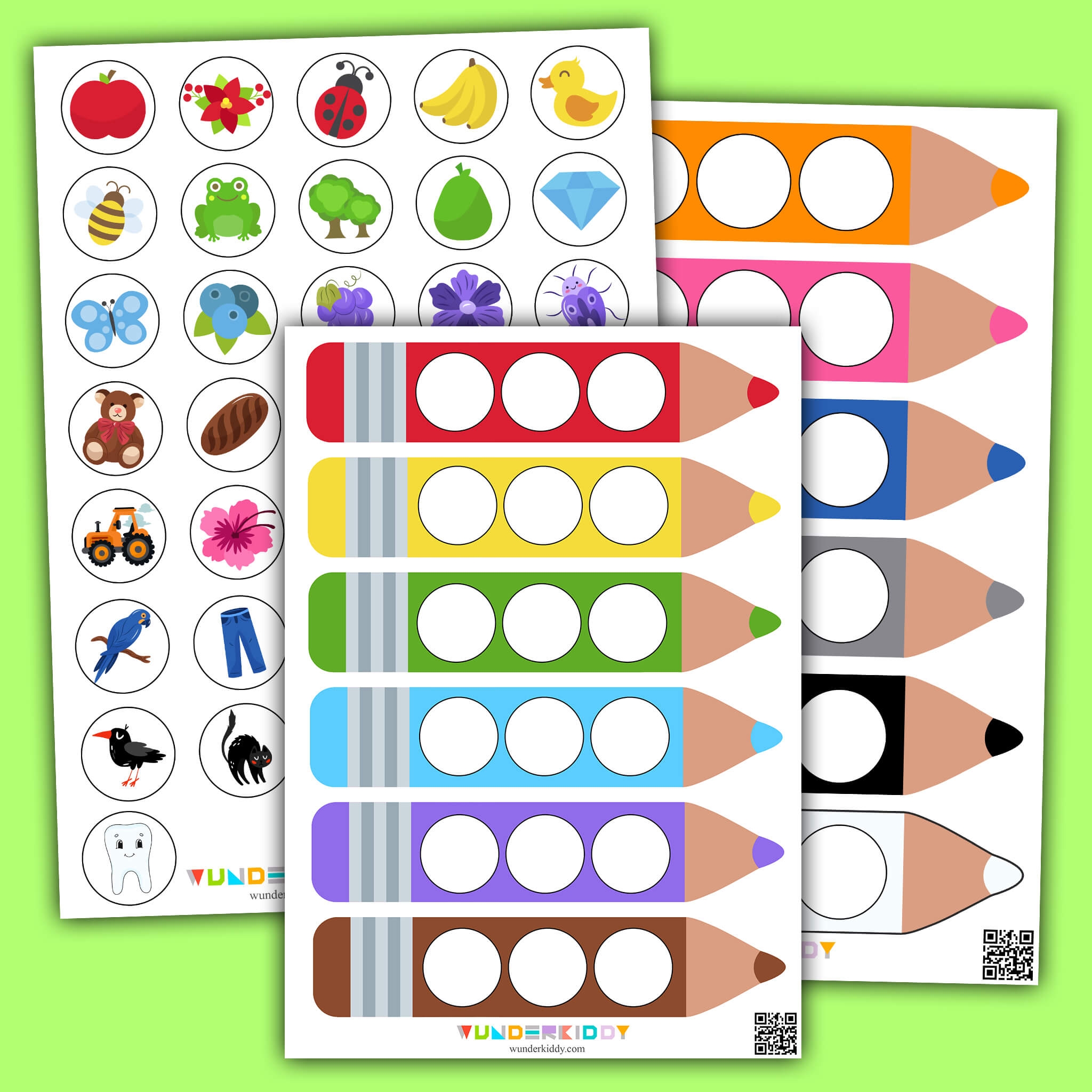 Printable Colored Pencil Color Sorting Activity For Toddlers