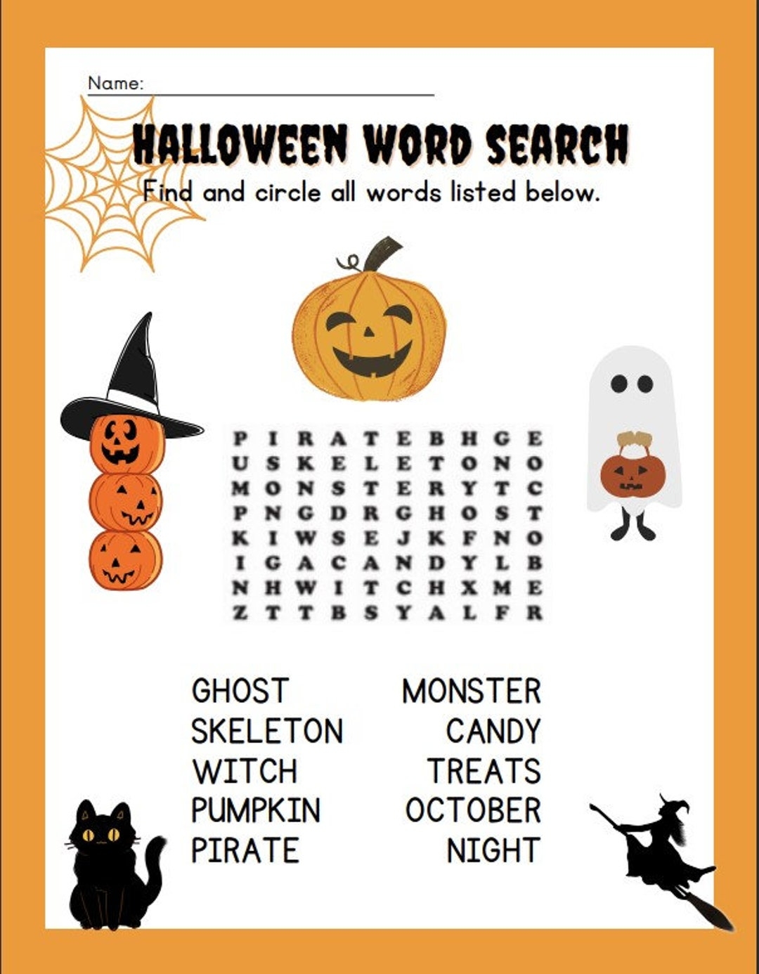Printable Halloween Word Search Vocabulary ELA Worksheet Page Prek 5th Grade Etsy Printable Halloween Word Search Vocabulary ELA Worksheet Page Prek 5th Grade Etsy
