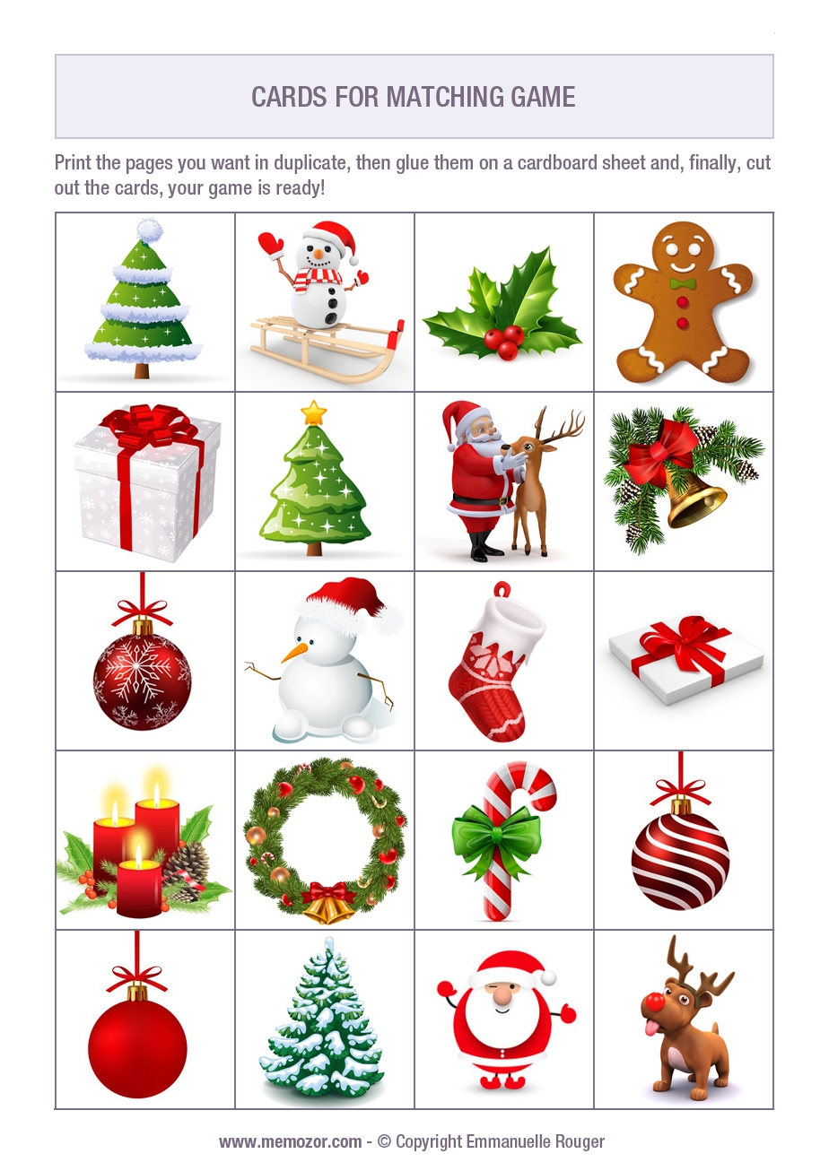 Printable Matching Game Christmas Print And Cut Out The Cards Memozor Printable Matching Game Christmas Print And Cut Out The Cards Memozor