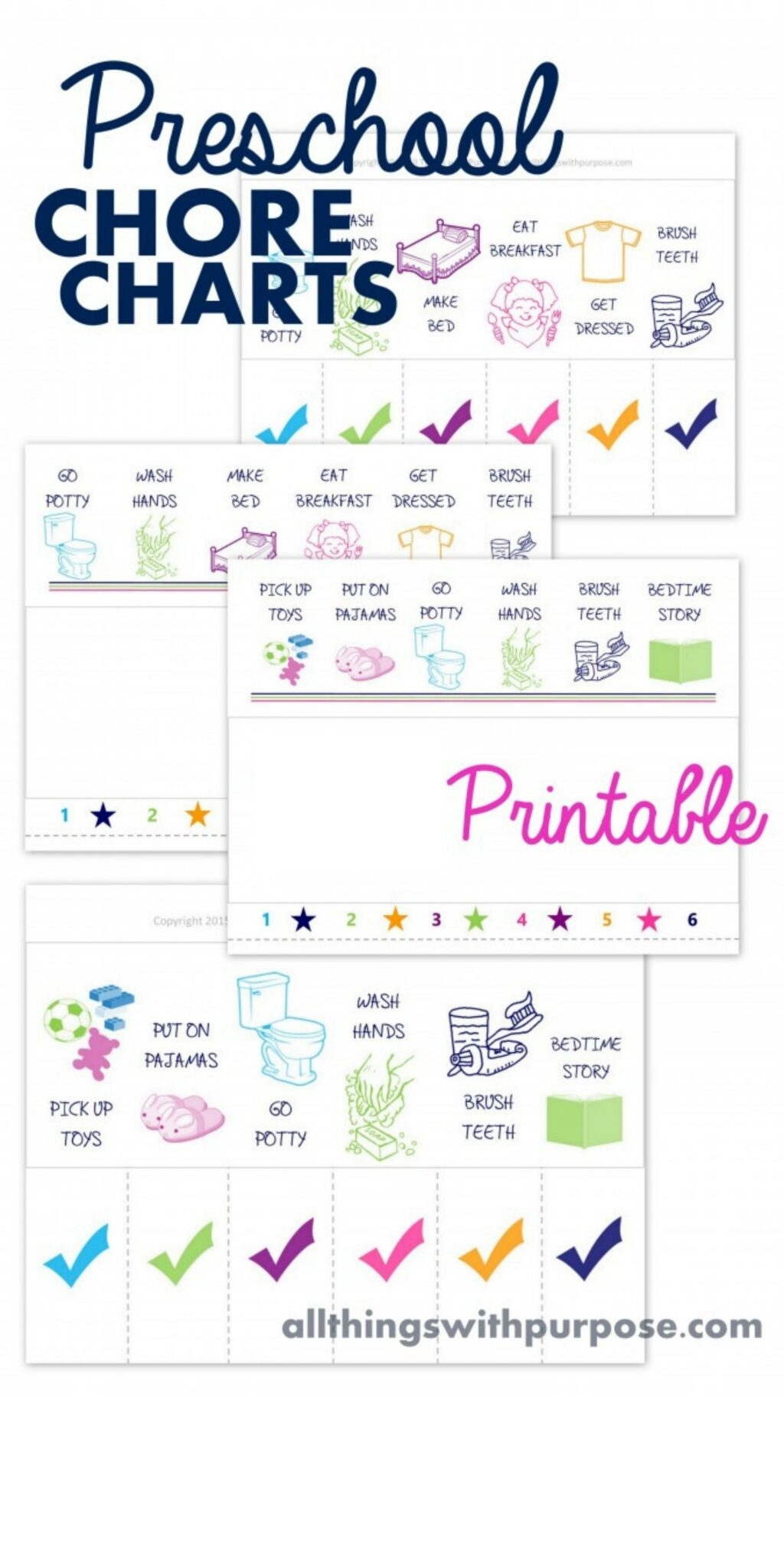 Printable Preschool Chore Charts Worksheets Library