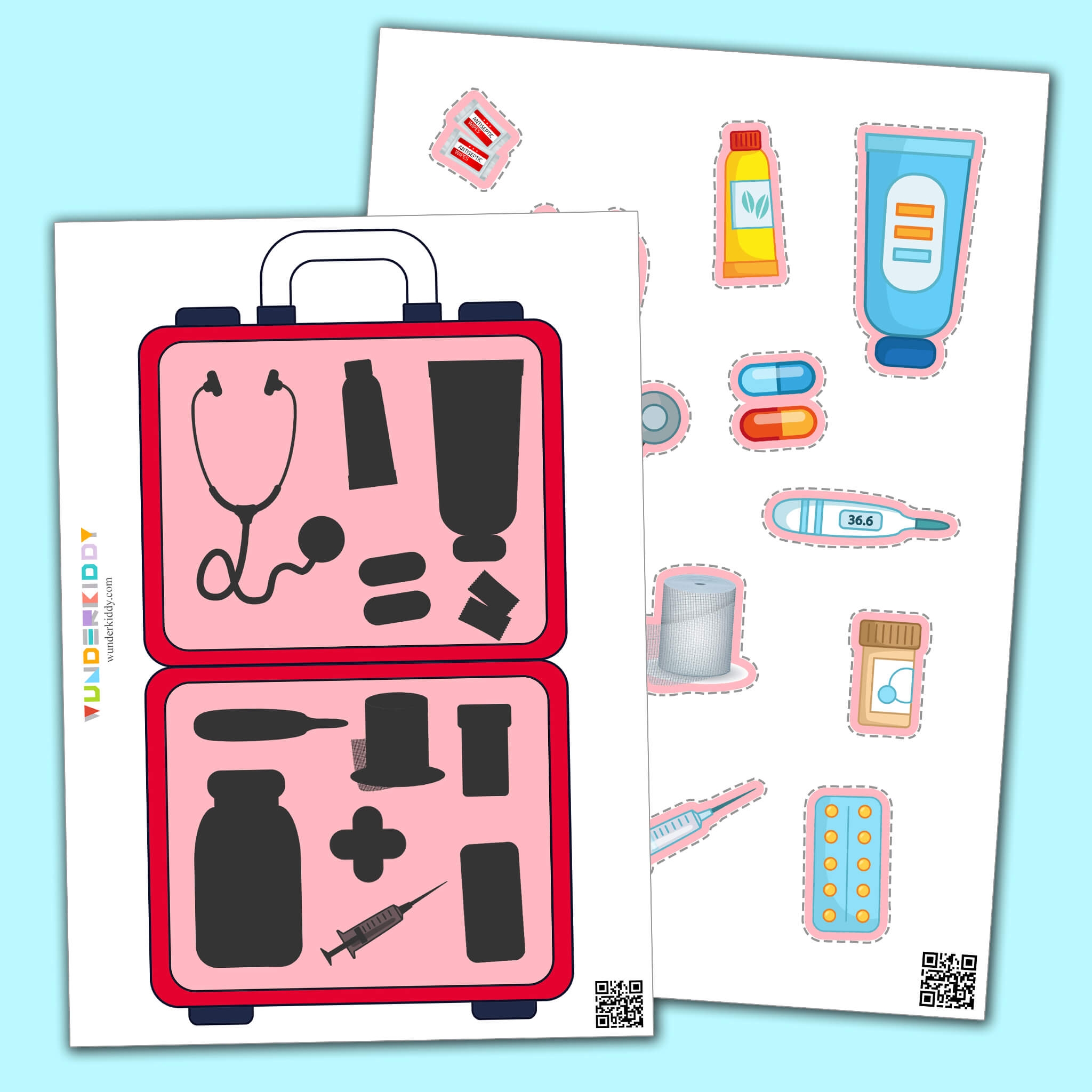Printable Shadow Matching Activity For Toddlers Doctor s Suitcase