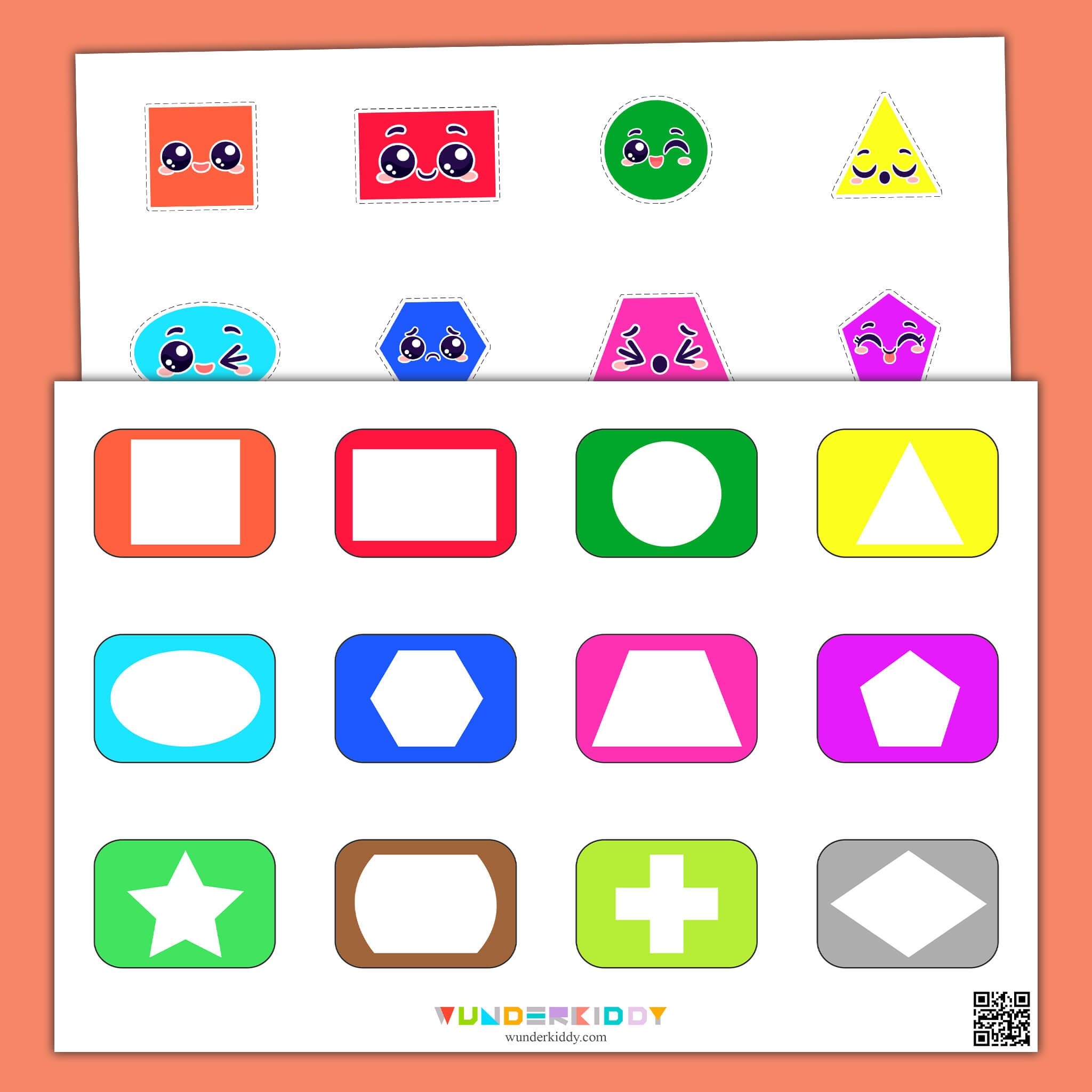 Printable Shapes Matching Worksheet Math For Toddlers
