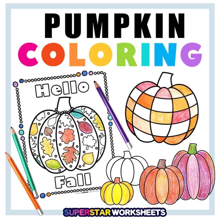 Pumpkin Coloring Pages Free Printables Superstar Worksheets