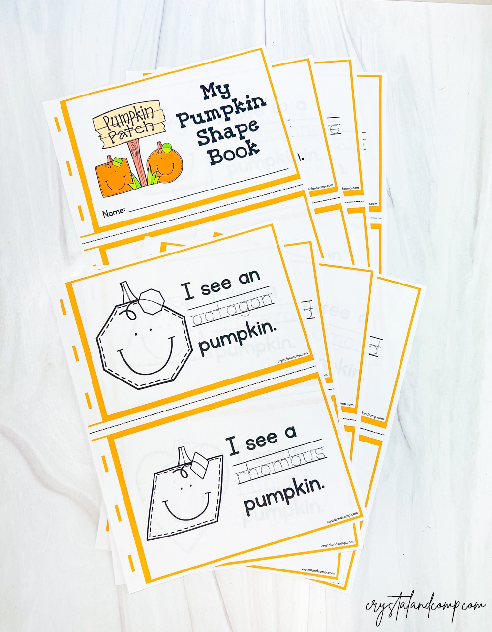 Pumpkin Shapes Printable Book CrystalandComp