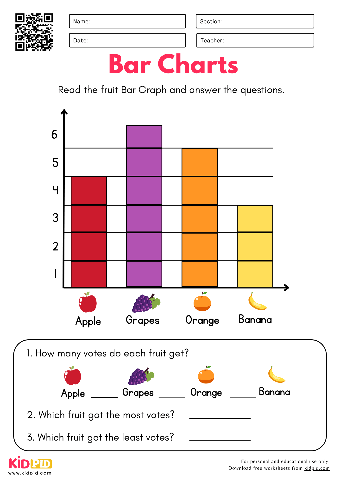 Reading Bar Charts Worksheet For Grade 1 Kidpid Reading Bar Charts Worksheet For Grade 1 Kidpid