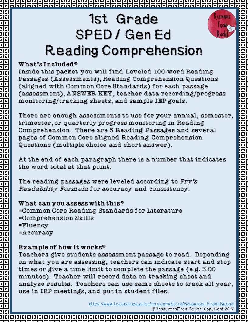 Reading Comprehension Assessments 1st Grade Volume 2 Reading Comprehension Assessments 1st Grade Volume 2