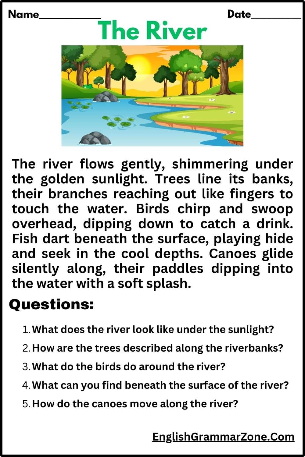 Reading For Comprehension Worksheets