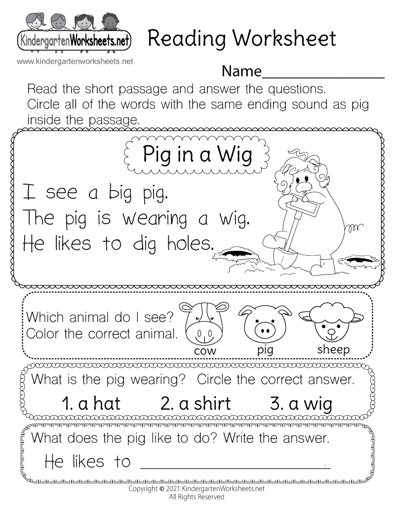 Reading Worksheet For Kids Free Printable Digital U0026 PDF Reading Worksheet For Kids Free Printable Digital U0026 PDF
