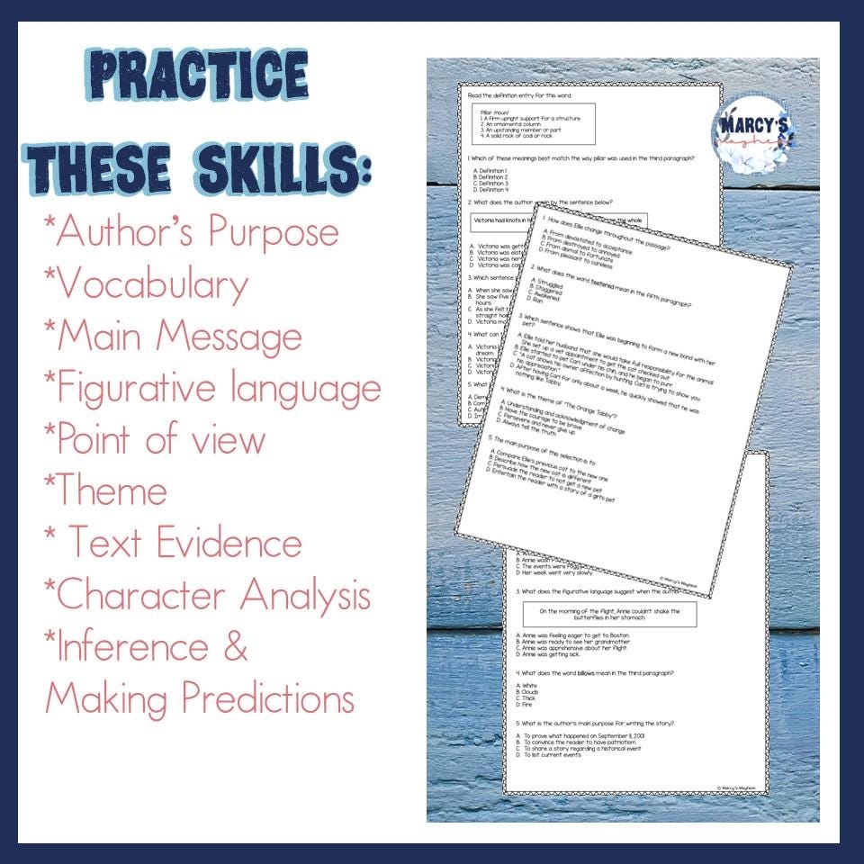 Realistic Fiction Reading Comprehension Passages U0026 Questions Printable Worksheets 4th 5th No Prep Homeschool Lesson Plans Etsy Realistic Fiction Reading Comprehension Passages U0026 Questions Printable Worksheets 4th 5th No Prep Homeschool Lesson Plans Etsy