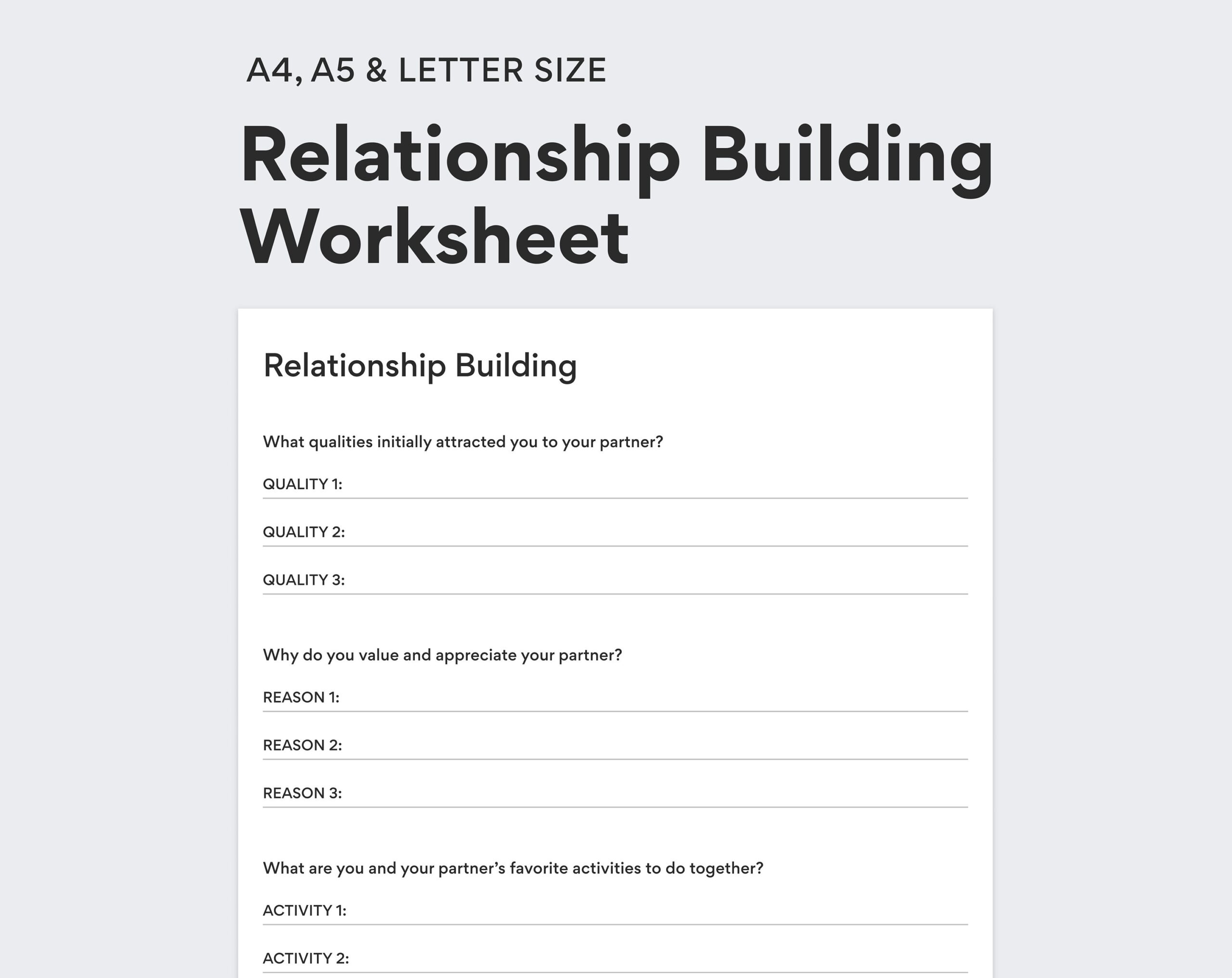 Free Printable Marriage Counseling Worksheets Free Printable Marriage Counseling Worksheets