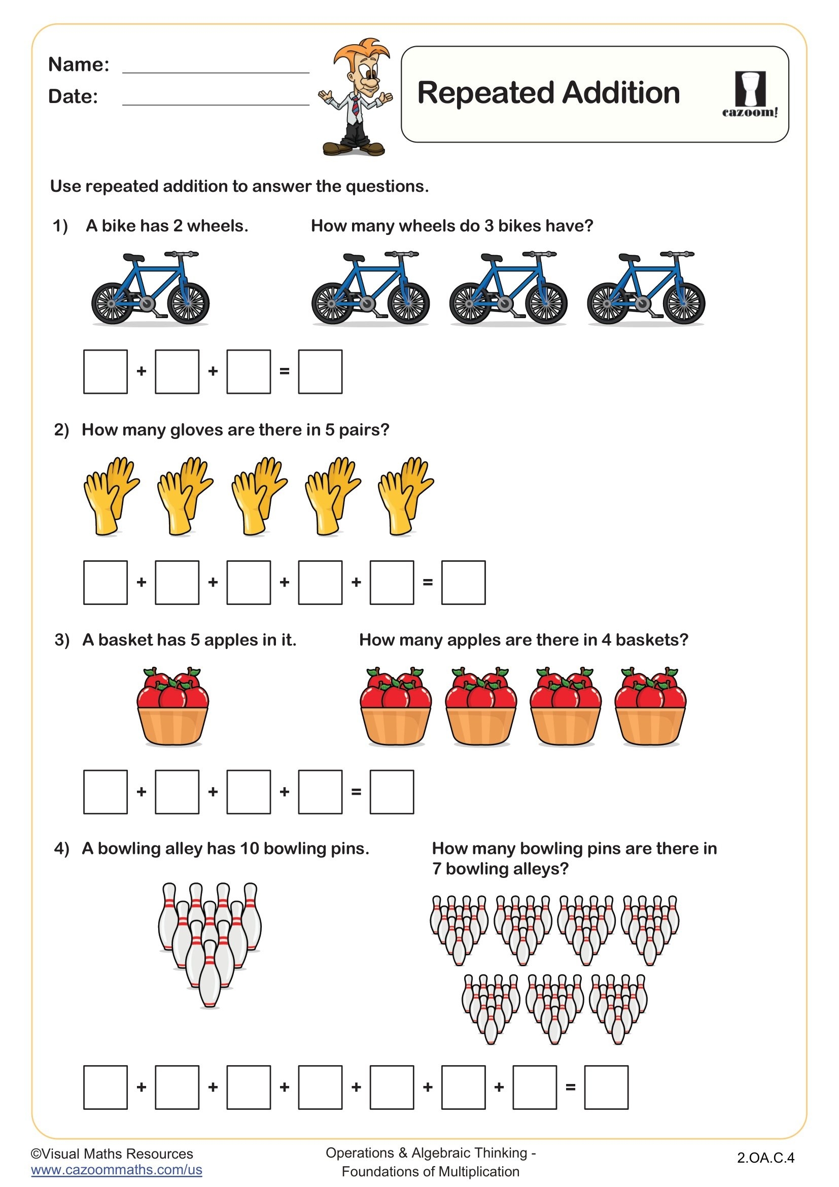 Repeated Addition Worksheet Fun And Engaging 2nd Grade Number U0026 Operations Worksheet