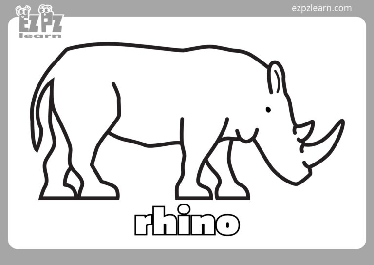 Rhino Coloring Page Ezpzlearn