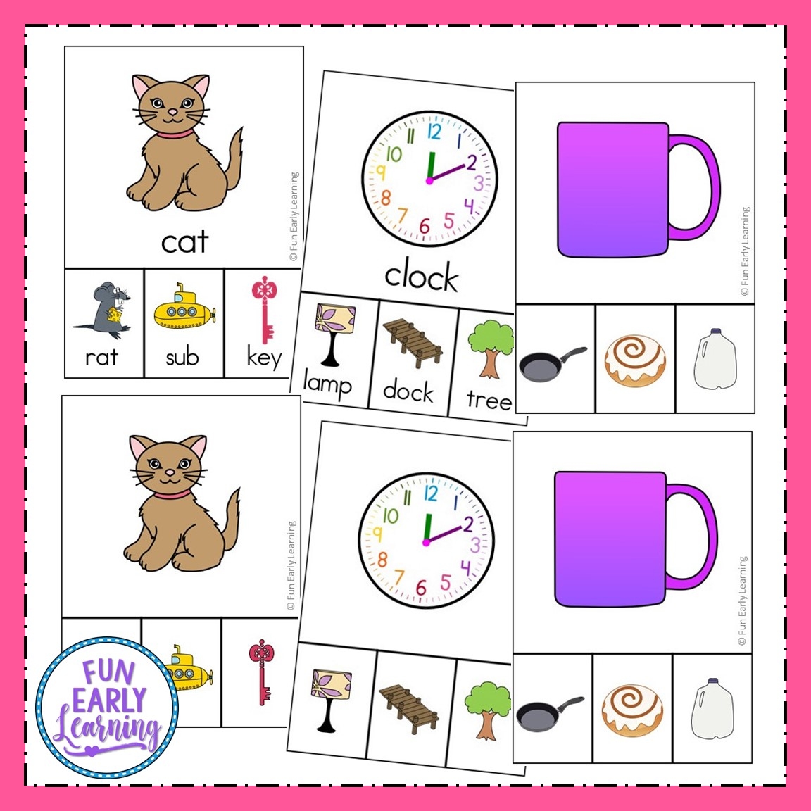 Rhyming Clip Cards CVC Words And More Rhyming Clip Cards CVC Words And More
