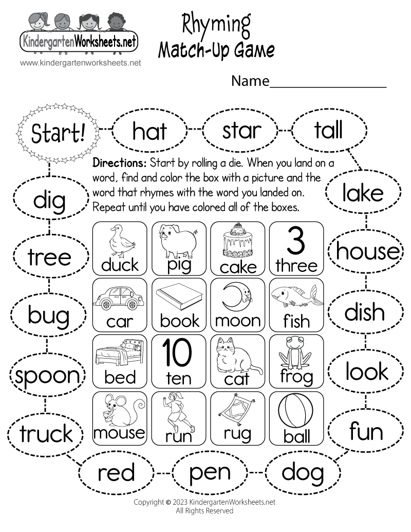 Rhyming Worksheet Kindergarten Free Rhyming Worksheet Kindergarten Free
