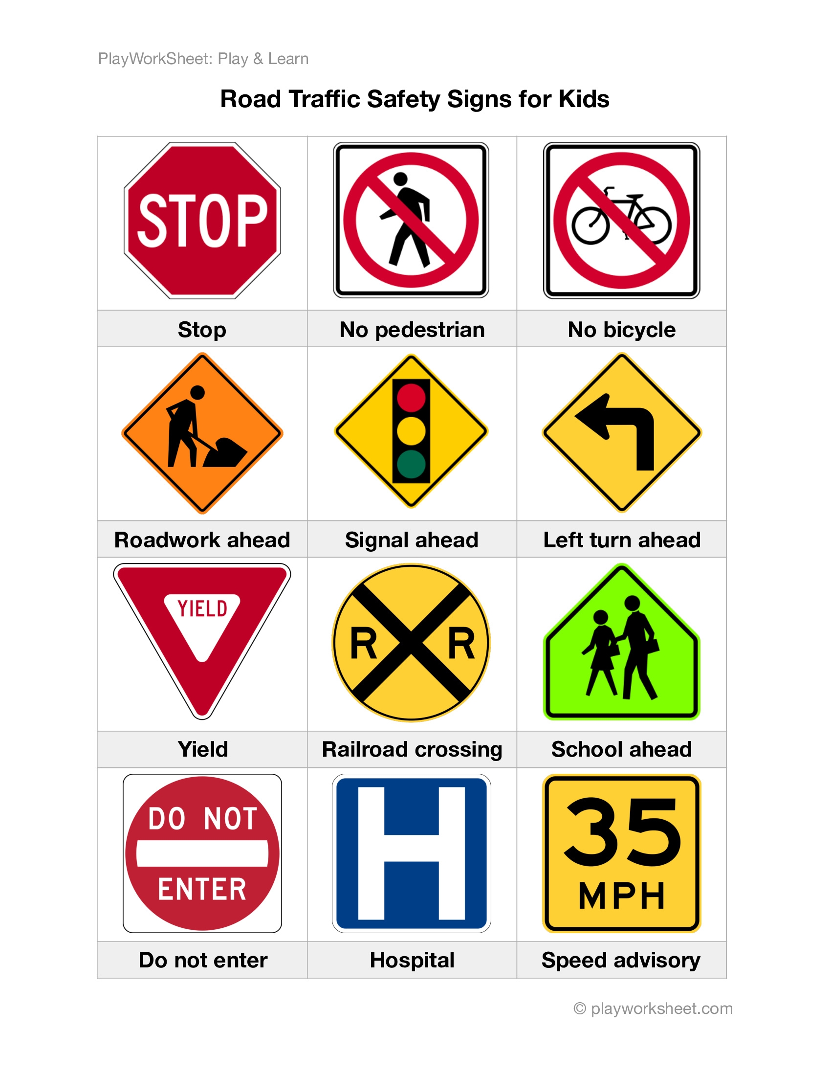 Road Traffic Safety Signs For Kids Free Printables For Kids Road Traffic Safety Signs For Kids Free Printables For Kids
