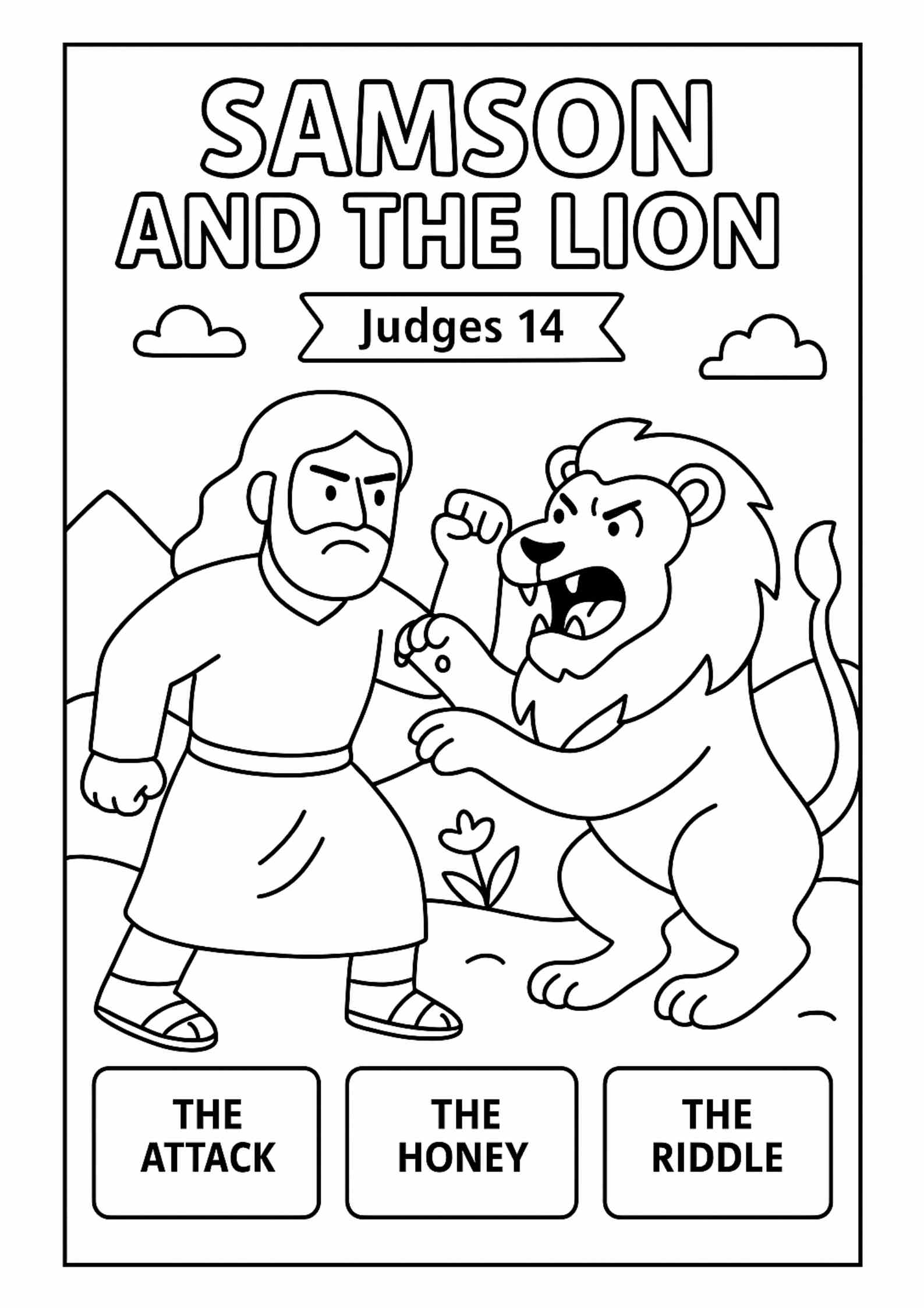 Samson And The Lion Coloring Page Free Judges 14 Printable For Samson And The Lion Coloring Page Free Judges 14 Printable For