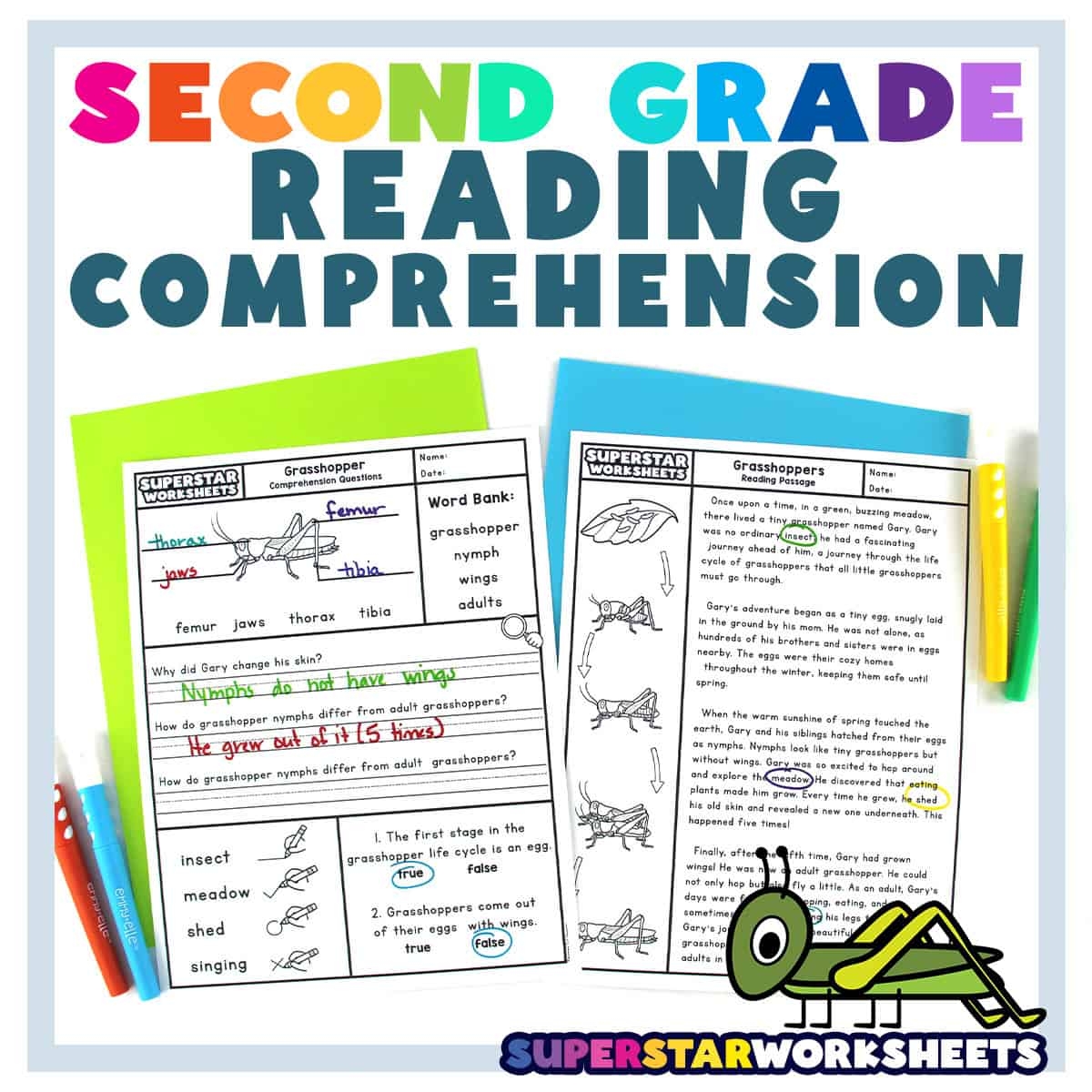 Second Grade Reading Comprehension Superstar Worksheets Second Grade Reading Comprehension Superstar Worksheets