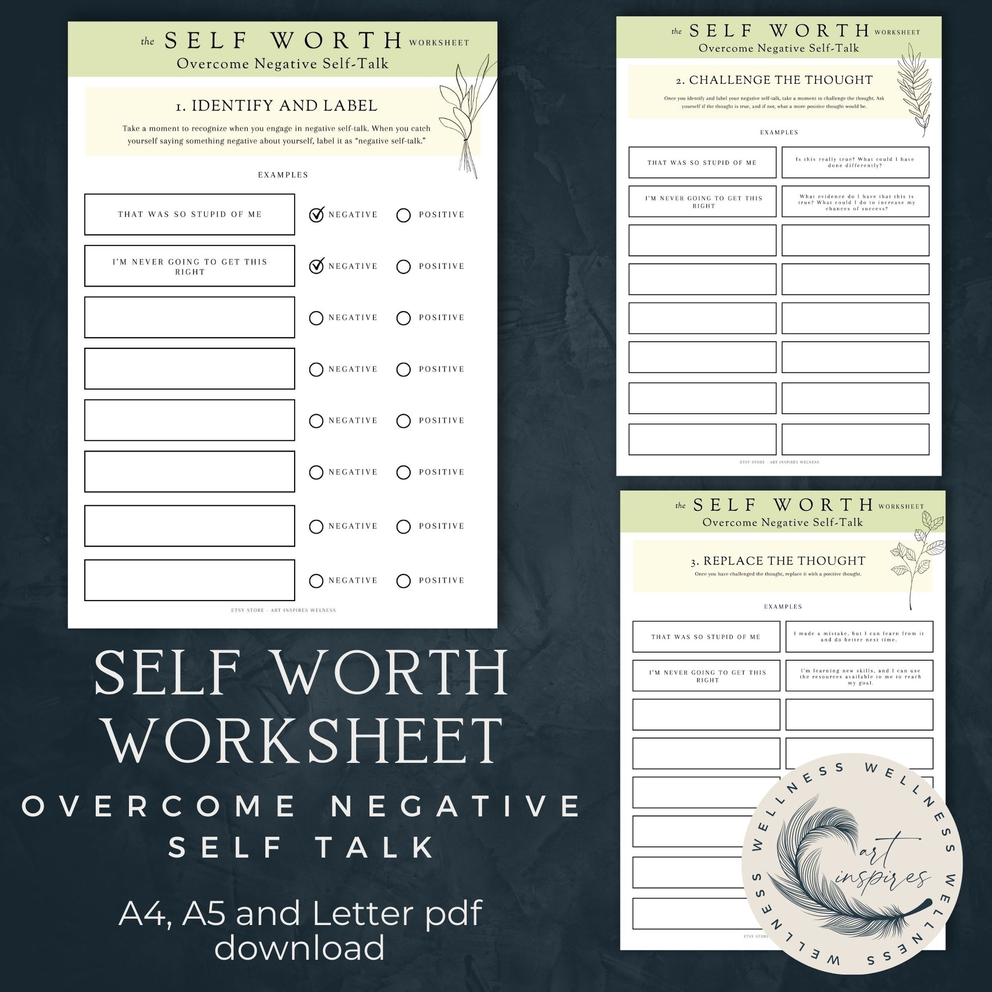 Free Printable Negative Self Talk Worksheet Free Printable Negative Self Talk Worksheet