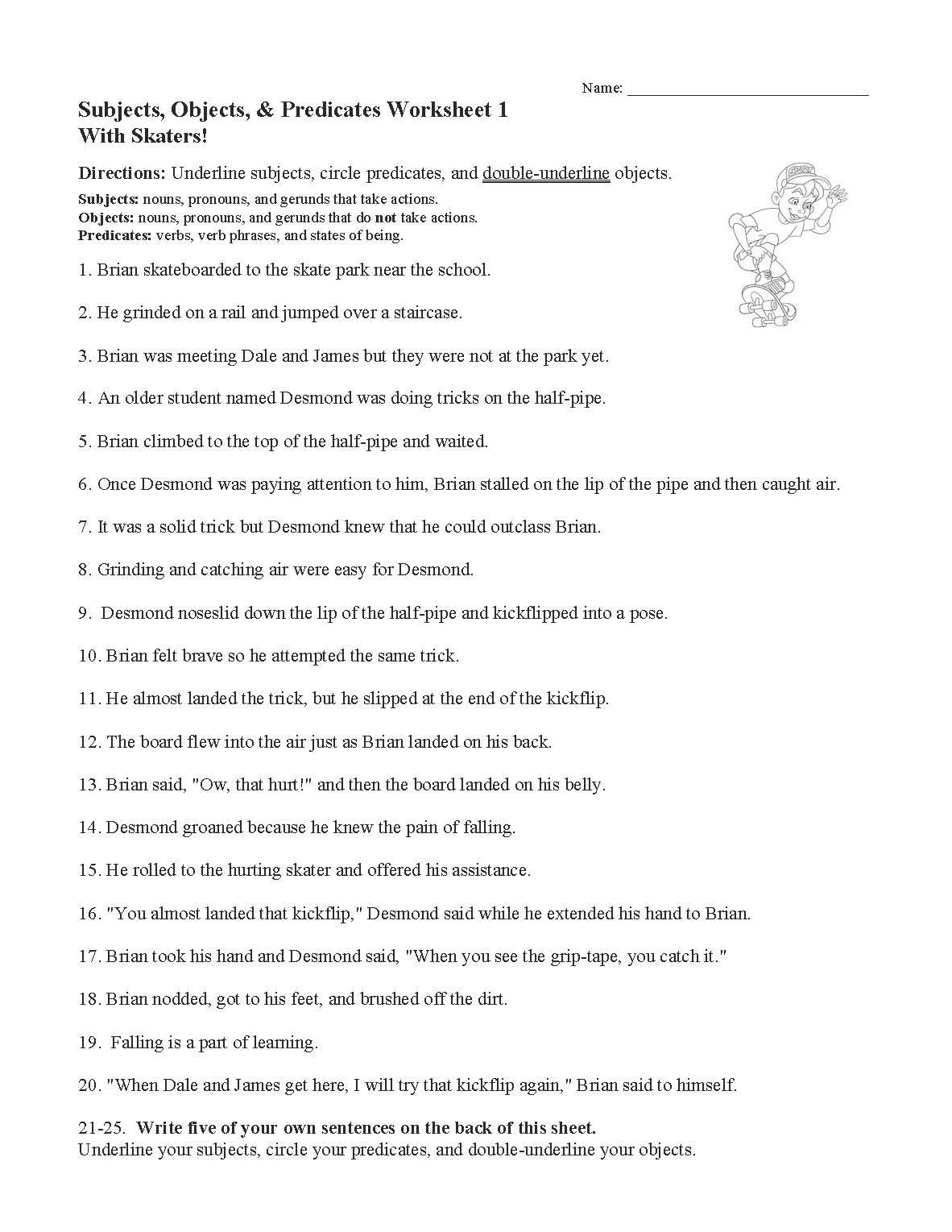Sentence Structure Worksheets Language Arts Activities