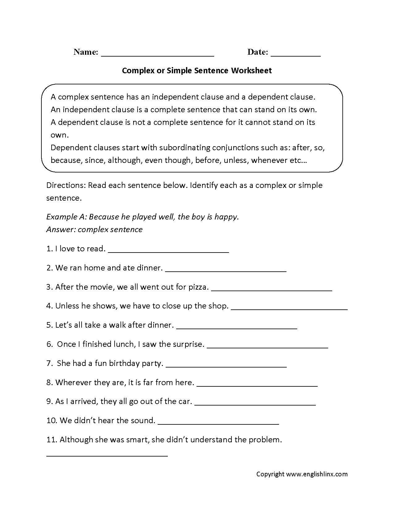 Sentences Worksheets Complex Sentences Worksheets Sentences Worksheets Complex Sentences Worksheets