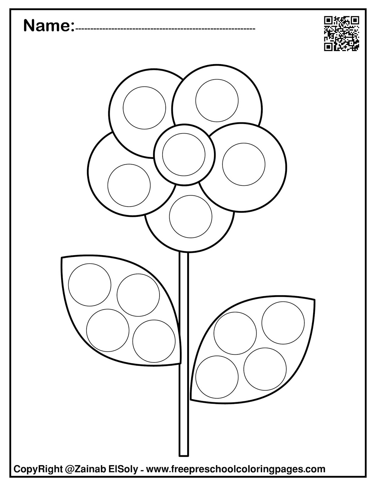 Set Of Spring Dot Marker Free Coloring Pages