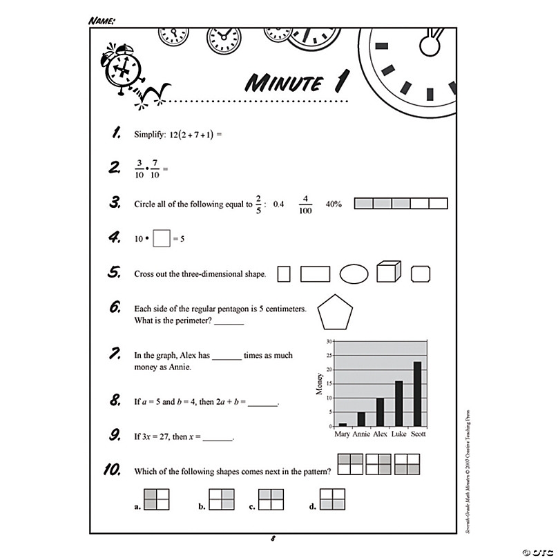 Seventh Grade Math Minutes Seventh Grade Math Minutes