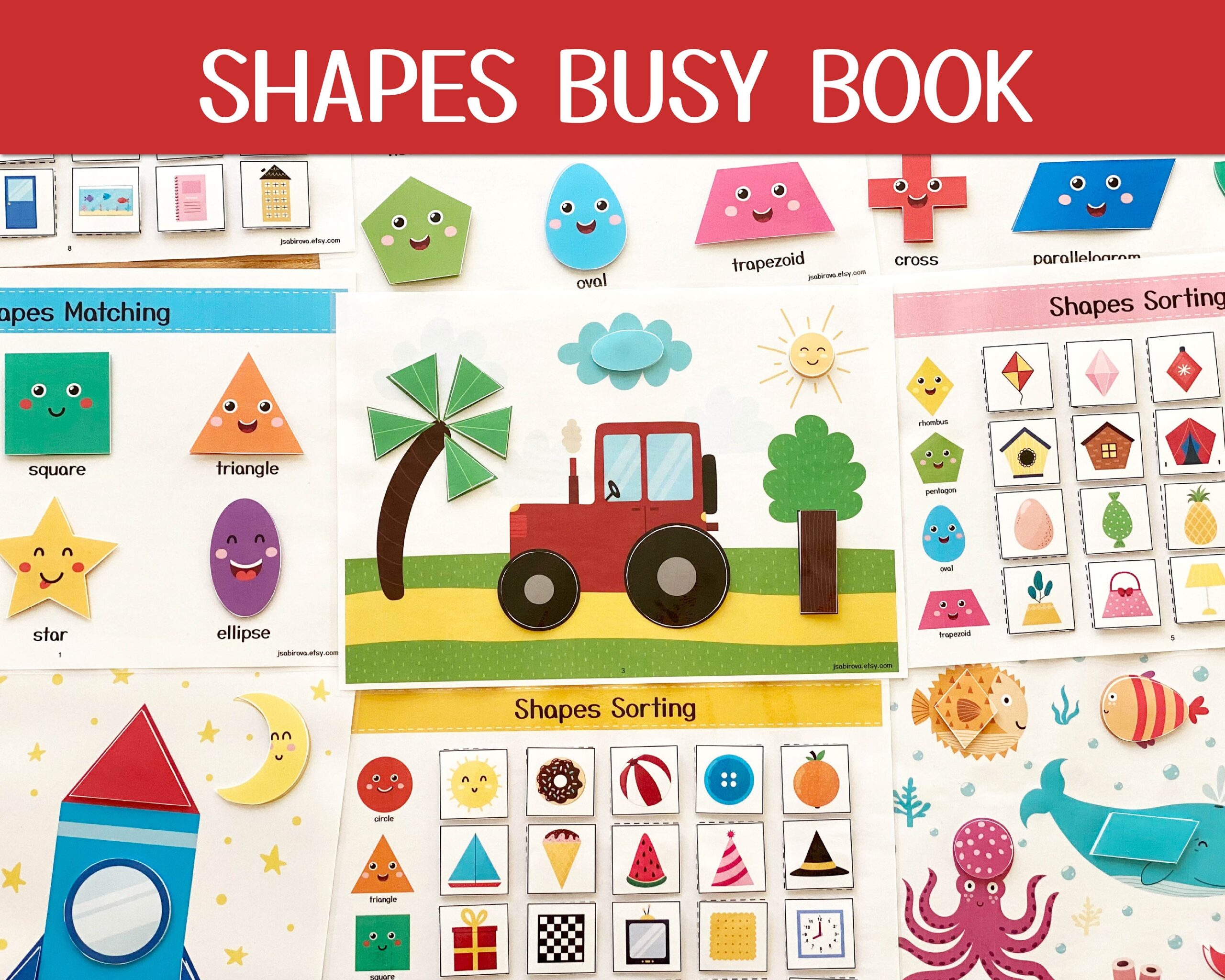 Shapes Busy Book For Toddlers Printable Baby Quiet Book Shapes 