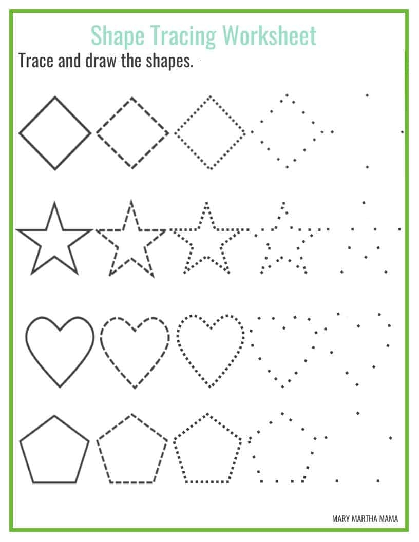 Printable Preschool Shapes Worksheets Free
