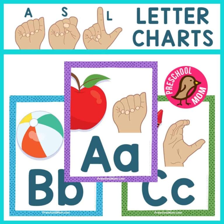 Sign Language Printables Preschool Mom